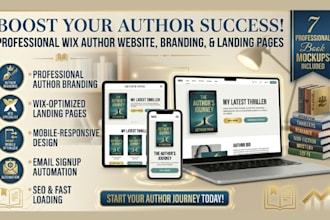design a professional wix author website or book landing page