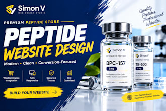 build peptide wocommerce website, peptide website, supplement website, peptide