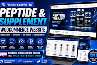 build peptide wocommerce website, peptide website, supplement website, peptide