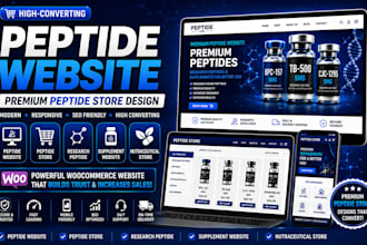 build peptide wocommerce website, peptide website, supplement website, peptide