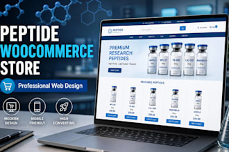 build peptide wocommerce website, peptide website, supplement website, peptide