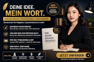 ghostwrite your nonfiction book or ebook in german ghostwriter deutsch kdp novel