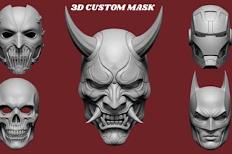 create 3d anime mask custom face mask 3d printable cosplay mask 3d helmet print