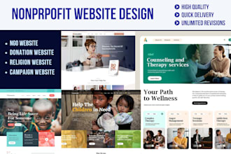 design nonprofit website, charity website, ngo website with donation features