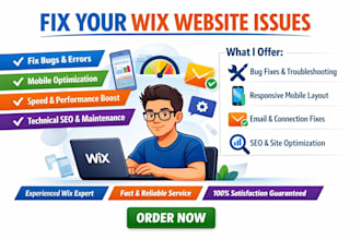 fix wix bug mobile layout speed maintenance email issue technical seo website
