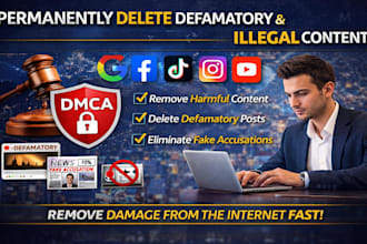 permanently delete defamatory and illegal posts news and links from the internet
