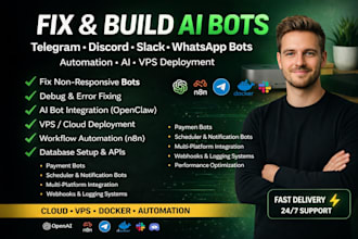 fix open claw telegram slack bot vps server discord bot open claw developer