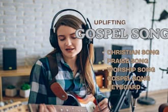 sing uplifting gospel song, praise worship with piano as a female vocalist