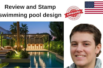 draw,review pe stamp swimming pool permit plan swimming pool design sign plan