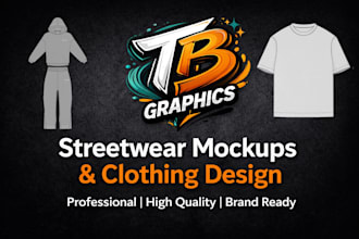 design professional streetwear clothing mockups and samples