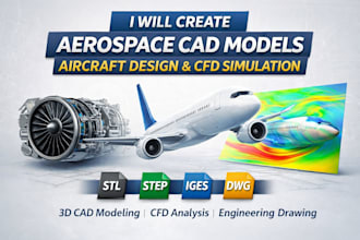 create aerospace cad models, aircraft design and cfd simulation