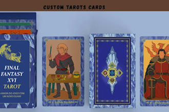draw custom card deck design tarot cards,tcg art,oracle card deck illustration