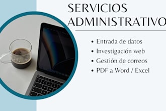 entrada de datos, conversión de archivos y gestión de correos