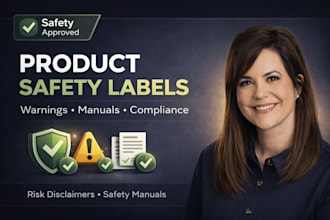 create product warning labels safety manuals and risk disclaimers for compliance