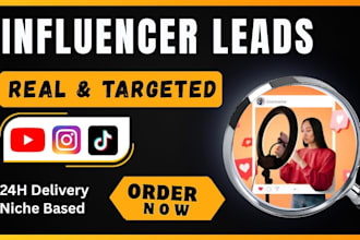 provide instagram or youtube or brand influencers leads
