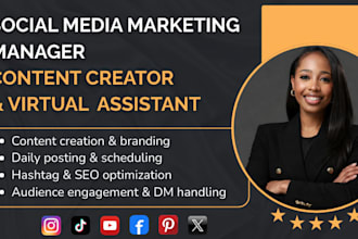 be your monthly social media marketing manager content creator VA