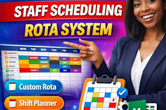 create staff scheduling rota shift planner in excel with automation