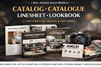 design b2b sales product catalog brochure for furniture manufacturer suppliers