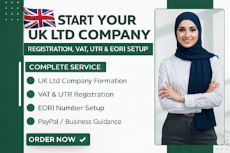 register UK ltd company, vat, utr, eori and provide complete business setup