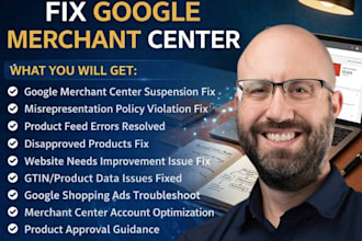 fix google merchant center suspension, misrepresentation and product disapproval