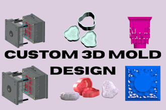 custom silicone mold, rtv casting mold, injection mold 3d mold design