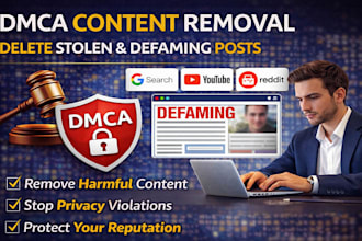 remove negative content, leaked media, and defaming blog posts under dmca law