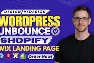 create high converting unbounce landing page, wordpress shopify wix landing page