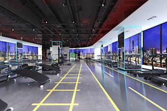 do 3d cgi gym 3d climbing gym bouldering gym design