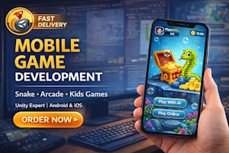 develop mobile arcade game like snake game in unity for android ios