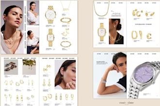 design luxury jewelry catalog, lookbook for diamond gemstone silver gold jewelry