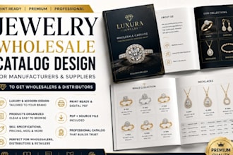 design sales catalog for jewelry manufacturers to get wholesalers distributors