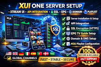setup xui one xtream ui server, api int ssl encrypt epg conf domain playlist