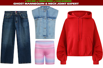 create ghost mannequin neck joint and symmetrical clothing