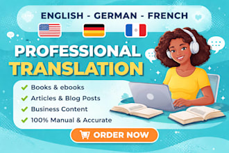 do english german french book writing articles blog posts language translator