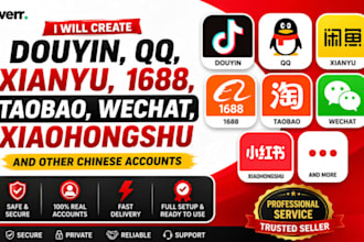 create douyin, qq, xainyu, 1688, taobao, wechat, xaiohongshu
