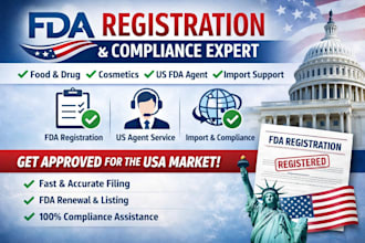 professional fda cosmetic registration, mocra compliance and US agent support