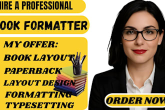 do book formatting, paperback kindle formatting and layout design