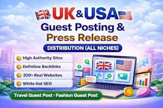 do guest posting service on high da fashion and travel sites with seo backlinks