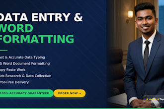 do data entry, excel and word work accurately and fast