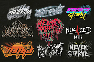 design streetwear logo custom, psychedelic, edgy, y2k, grunge tshirt