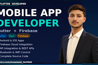 develop flutter mobile app with firebase and API integration