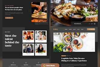 create a modern restaurant website with online menu and booking
