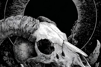 create dark art horror or skull artworks illustration