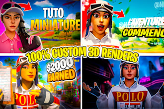 design fortnite thumbnails high quality custom 3d