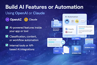 build ai features or automation using openai or claude