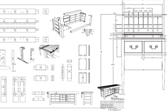 do 2d, 3d cad drafting for wardrobe joinery, furniture and diy wood working plan
