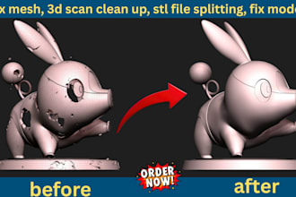 repair stl file, fix mesh error, and edit 3d model for 3d printing