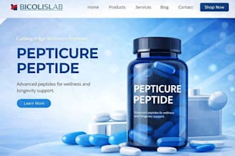 build supplement website, peptide ecommerce website, design peptide website
