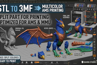 add color to 3d model convert stl to 3mf file split slice parts for 3dprinting
