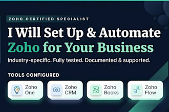 set up zoho one, bookings, creator, and desk for travel, wellness, and insurance